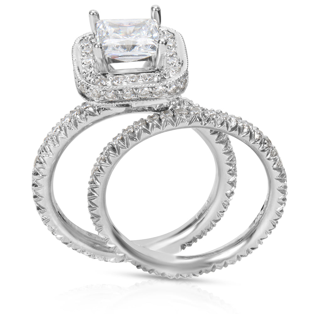 BRAND NEW Diamond Engagement Wedding Set in Platinum with Diamonds (1.17 CTW)