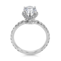 Dehago Pear Shape Halo Diamond Engagement Setting in 18Kt White Gold 1.10ctw