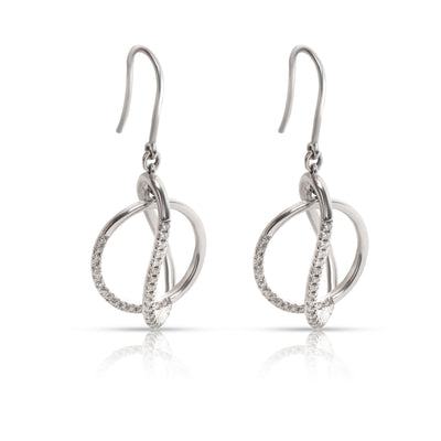 Interlocking Circles Diamond Drop Earrings in 14K White Gold  0.50CTW
