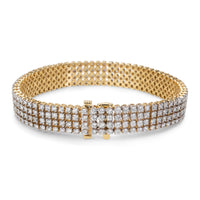 BRAND NEW 4-Row Diamond Tennis Bracelet in 14k Yellow Gold (7.00 CTW)