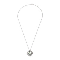 Diamond & Green Amethyst Gemstone Pendant in 14KT White Gold 4.68ctw