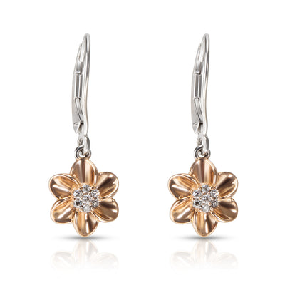 Diamond Daisy Drop Earrings in 14KT White & Rose Gold 0.10 ctw