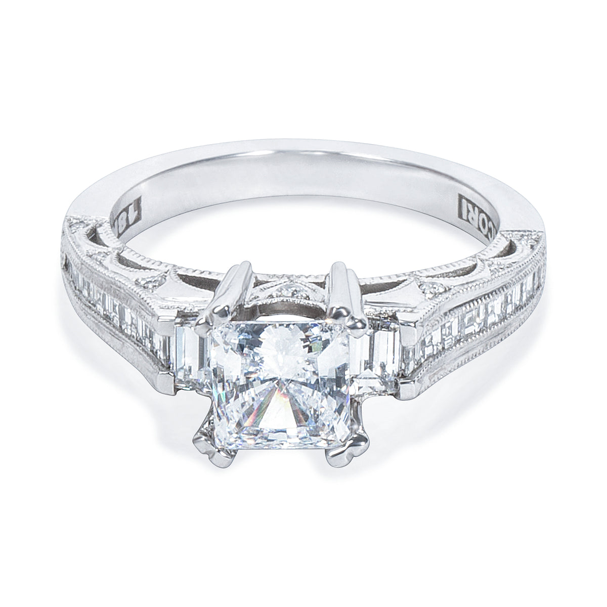 BRAND NEW Tacori 3 Stone Engagement Ring Setting in Platinum (3/4 CTW) HT 2509 P