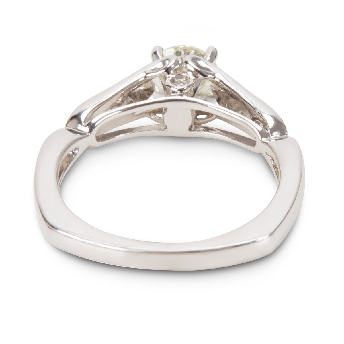 BRAND NEW Prong Set Engagement Ring in 14K White Gold with Diamonds (0.88 CTW)
