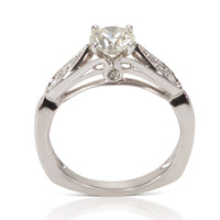 BRAND NEW Prong Set Engagement Ring in 14K White Gold with Diamonds (0.88 CTW)