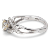 BRAND NEW Diamond Halo Engagement Ring in 14K White Gold (1.13 CTW)