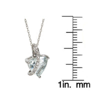 BRAND NEW Diamond & Aquamarine Pendant in 10K White Gold (1.28 CTW)