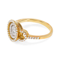 BRAND NEW Double Halo Cluster  Diamond Ring in 18K Two Tone Gold (0.54 CTW)