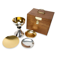 Gilles Beaugrand Sterling Silver & Gold Plated Chalice, Wooden Box, 3 Patens