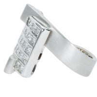 Luca Carati 5 Row Princess Cut Diamond Ring in 18K White Gold (2.62 CTW)