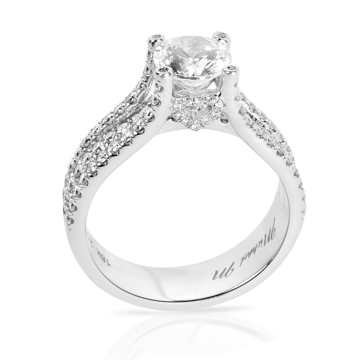 Michael M Diamond Engagement Ring Setting in 18K White Gold (0.65 CTW)