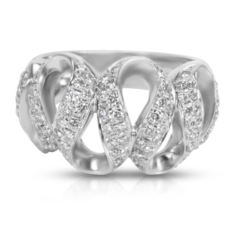 Diamond Cocktail Ring in 18K White Gold (0.75 CTW)