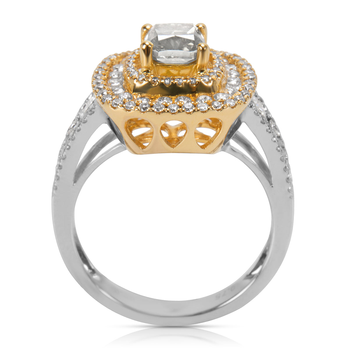 BRAND NEW Brown Diamond Engagement Ring in 18K 2 Tone Gold (1.81 CTW)