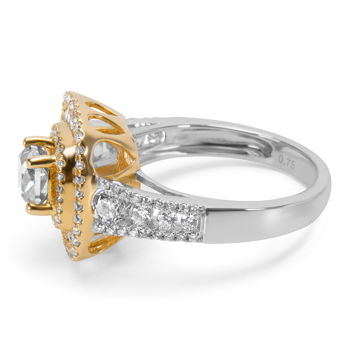 BRAND NEW Brown Diamond Engagement Ring in 18K 2 Tone Gold (1.81 CTW)