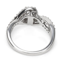 Black & White Diamond Engagement Ring in 14KT White Gold 0.75 ctw