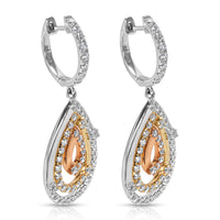 BRAND NEW Diamond Drop Earrings in 18K White/Yellow Gold (2.37 CTW)