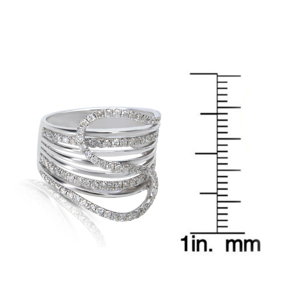 BRAND NEW Diamond Multi-Strand Ring in 14K White Gold (0.83 CTW)