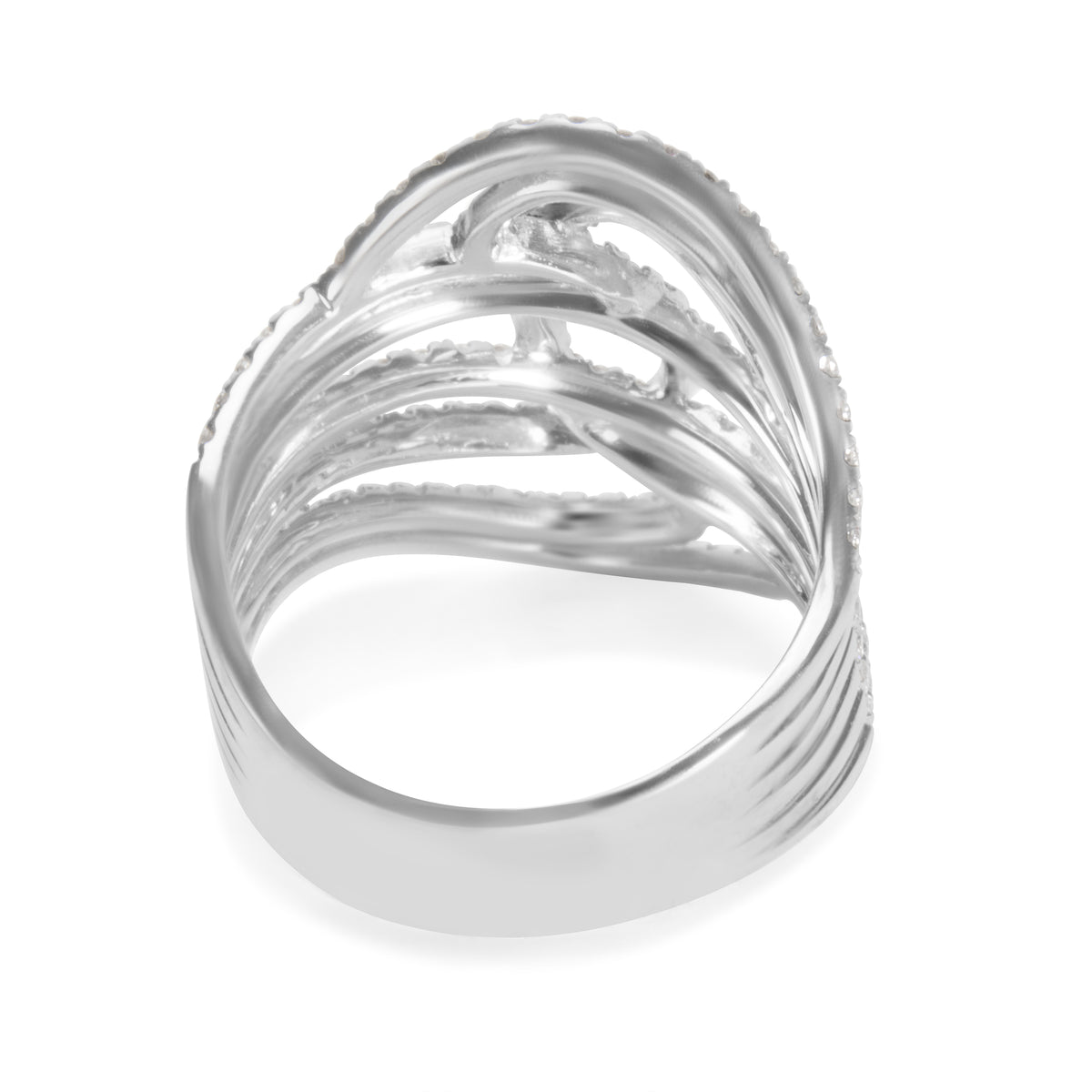 BRAND NEW Diamond Crossover Ring in 14K White Gold (1.28 CTW)