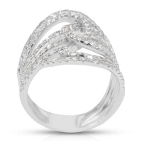 BRAND NEW Diamond Crossover Ring in 14K White Gold (1.28 CTW)