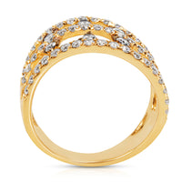 BRAND NEW Diamond and Rhodium Ring in 14K Yellow Gold (1.28 CTW)