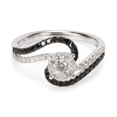 BRAND NEW Diamond Swirl Engagement Ring in 14K White Gold (0.50 CTW)