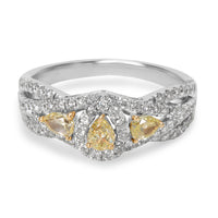 BRAND NEW Yellow Diamond Ring in 14K White Gold (1.00 CTW)
