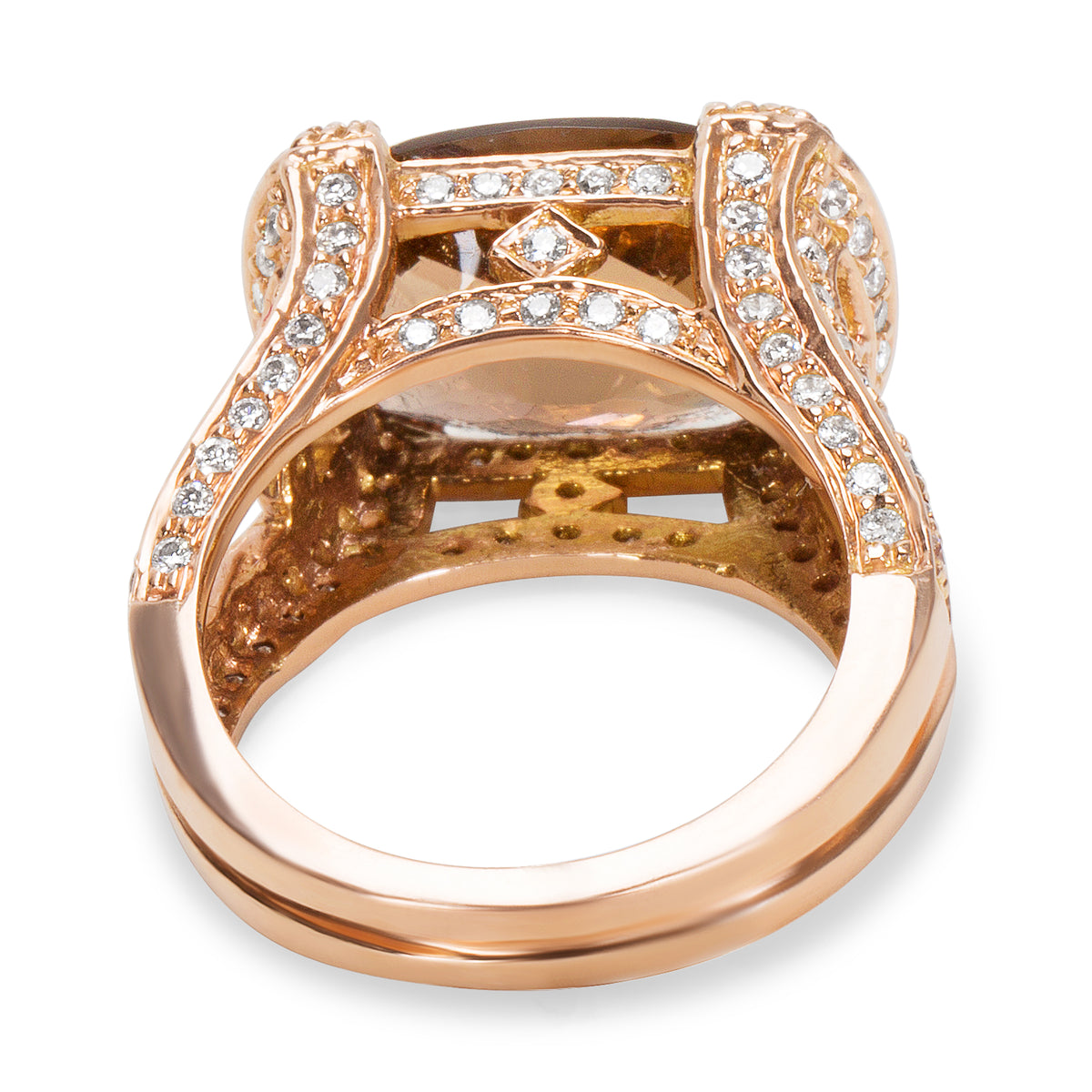 Diamond and Smokey Quartz Fashion Ring in 14K Rose Gold (0.98 CTW)