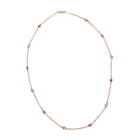 BRAND NEW Diamond & Ruby By-the-Yard Necklace in 14K Rose Gold (0.28 CTW)