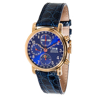 Waldan International Chrono CBS Moonphase Mens Watch in 18KT Rose Gold