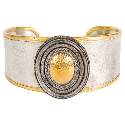 Gurhan Cavalier Cuff Bracelet in Sterling Silver & 24k Yellow Gold MSRP 4,450