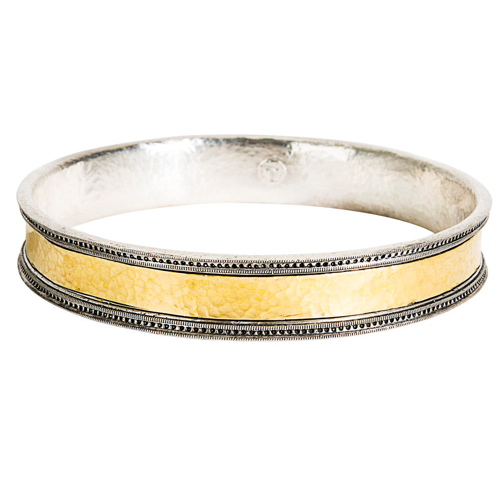 Gurhan Bangle Bracelet in 24K Yellow Gold and Sterling Silver MSRP 1,995