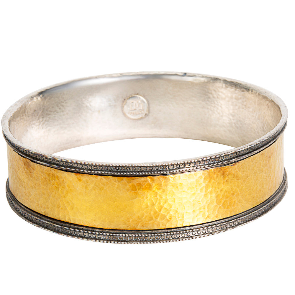Gurhan Bangle Bracelet in 24K Yellow Gold and Sterling Silver MSRP 2,875
