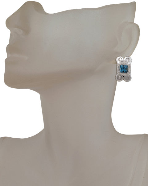 Gurhan '2014 Spring' Earrings with Blue Topaz in Sterling Silver MSRP 1625