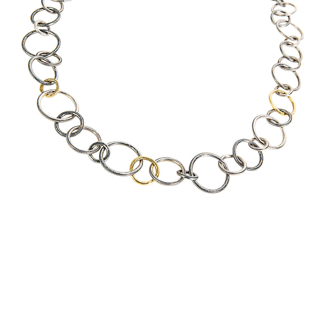 Gurhan Hoop Necklace in 24K Yellow Gold & Sterling Silver