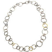 Gurhan Hoop Necklace in 24K Yellow Gold & Sterling Silver