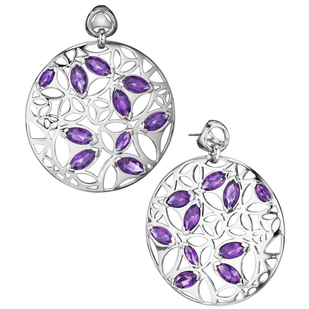 Di Modolo Purple Quartz Drop Earrings in Plated Rhodium MSRP 795