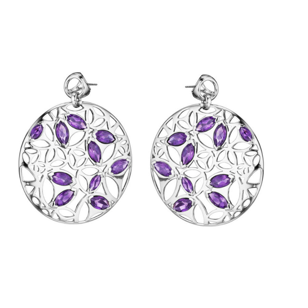 Di Modolo Purple Quartz Drop Earrings in Plated Rhodium MSRP 795