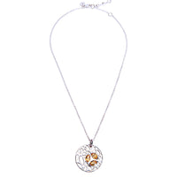 Di Modolo Ricamo Golden Quartz Pendant in Plated Rhodium MSRP 650