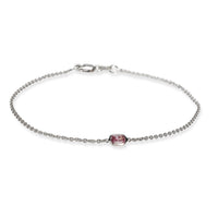 Handmade Bezel Fancy Intense Pink Diamond Bracelet in 14Kt White Gold 0.22CTW