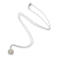 Cushion Cut Halo Diamond Necklace in 14K White Gold GIA K SI1 1.25 CTW