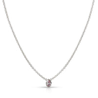 GIA Certified Fancy Intense Pink Pear Shape Bezel Necklace I1 clarity 0.17 Ct