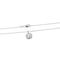 Halo Radiant Diamond Necklace in 14K White Gold GIA Certified D VS2 1.28 CTW