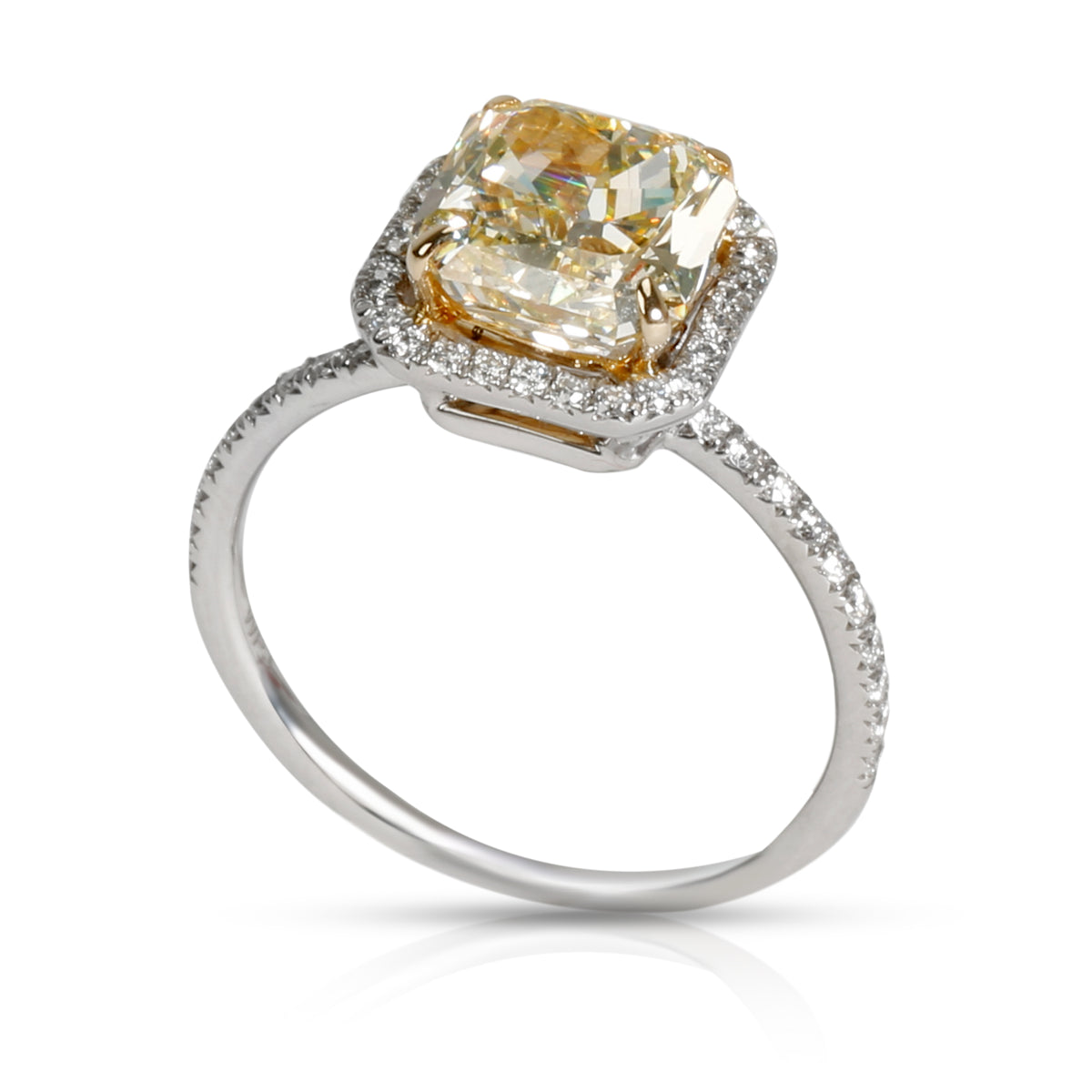 GIA Certified Fancy Yellow Radiant Diamond Engagement Ring VVS2 (2.82 CTW)