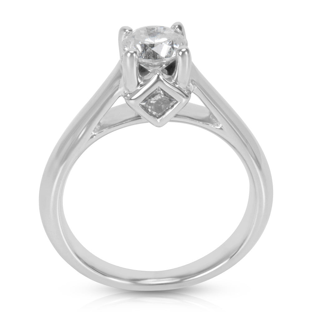 Diamond Engagement Ring in 14K White Gold I I2 0.98 CT
