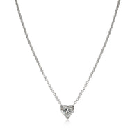 GIA Certified Heart Diamond Necklace in 14KT White Gold G VVS2 1.06 ctw