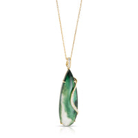 Frederic Sage Jade Pendant Necklace in 18k Yellow Gold (0.50 CTW)