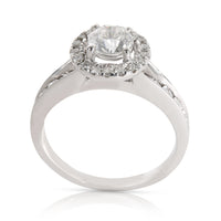 GSI Certified Diamond Halo Engagement Ring in 14K White Gold (2.83 CTW)