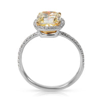 GIA Certified Fancy Light Yellow Diamond Engagement Ring (2.15 ct FY/SI1)