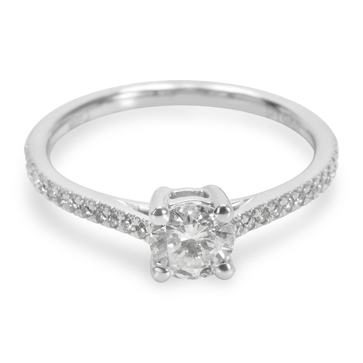 Platinum Round Cut Diamond Engagement Ring 0.64ctw