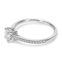 Platinum Round Cut Diamond Engagement Ring 0.64ctw